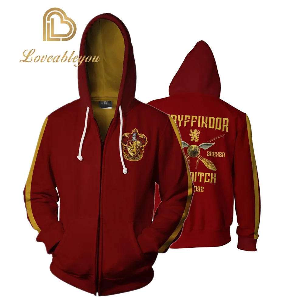 Wizardry Gryffindor Slytherin Ravenclaw косплей костюм для мужчин и женщин толстовки пуловер Trackusits Повседневная куртка на молнии