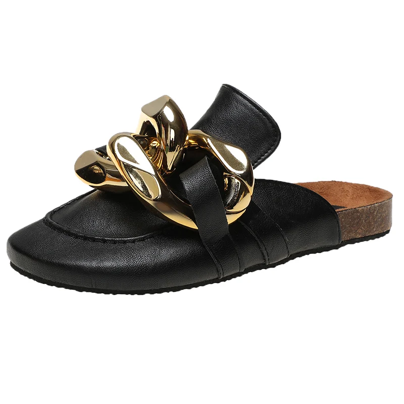 

Round Head Comfortable All-match Rubber Flat Shoes Casual Shoes Women's Flip Flops 2021 Summer The New Fashion Solid Color