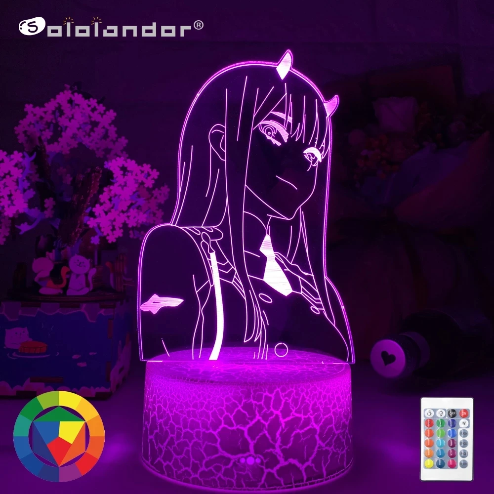 

Новейший светодиодный ночной Светильник ноль две фигурки Настольная 3d лампа для кровати Декор Светильник аниме Waifu подарок любимый в ноль д...