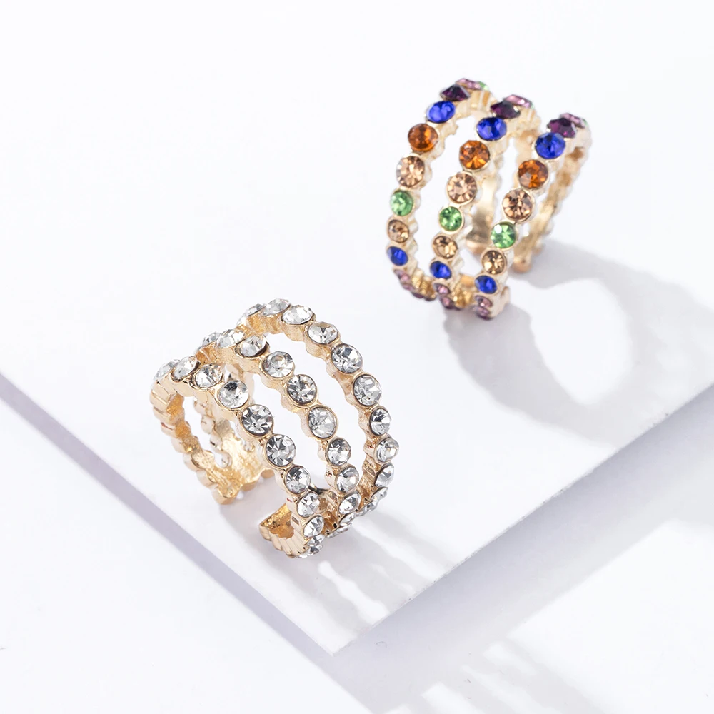 Хит продаж 2019 серьги-клипсы с кристаллами для женщин разноцветные металлические