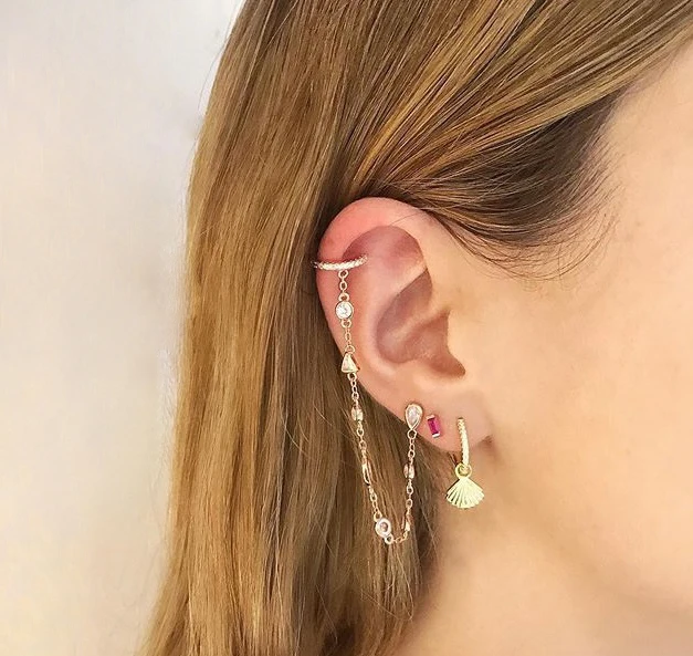 Сережки из стерлингового серебра 925 пробы, цельная Длинная цепочка, маленькая окантовка, cz звеньевая цепь, сверкающее украшение, модное ювелирное изделие для женщин и девушек