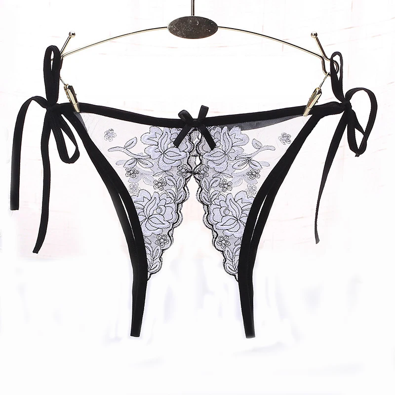 Женские сексуальные кружевные открытые трусики прозрачное женское нижнее белье