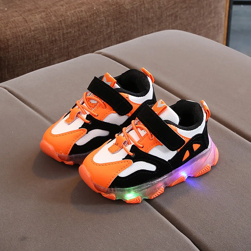 Size 21-30 Children LED Sneakers with Light Up Sole Baby Toddler Led Luminous Shoes for Girls Glowing Lighted Kids Boy | Детская одежда