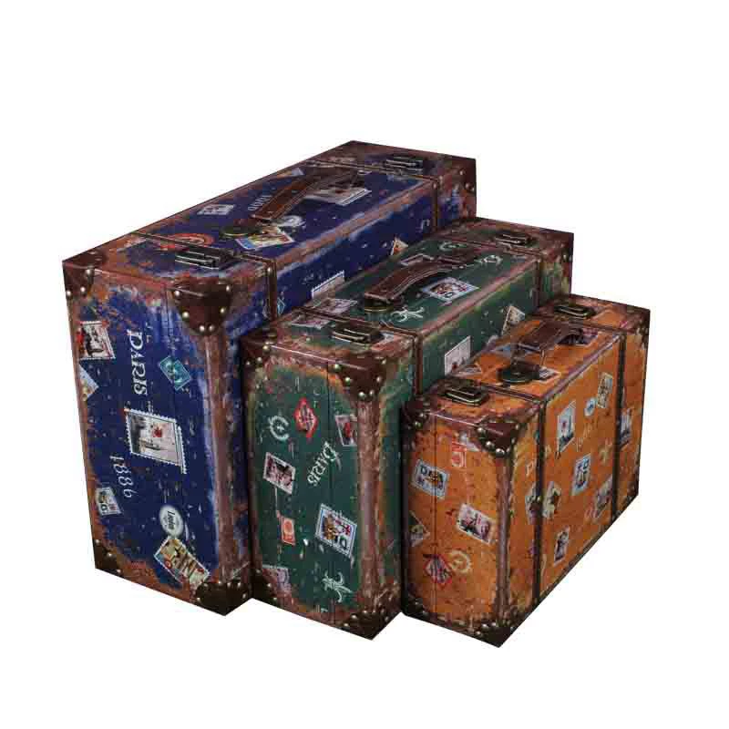 Американский кантри ретро чемодан багаж деревянный ящик для хранения реквизит