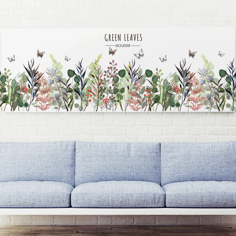 Наклейки на стену бабочка Зеленая трава | Дом и сад