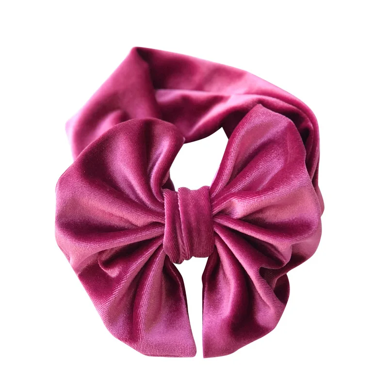 Новая Вельветовая повязка на голову для младенцев с большим бантом маленьких