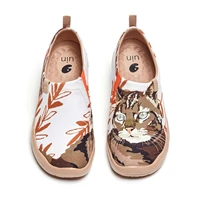 uin womens lightweight slip ons sneakers walking flats casual flower art painted travel shoes loafers cute dog
