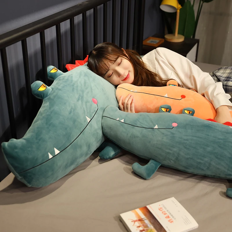 

Hot Lovely 1pc 80-150cm Large Size Crocodile Plush Toys Soft Stuffed Cartoon Animal Pillow Bed Sleep Cushion Girls Kids Present