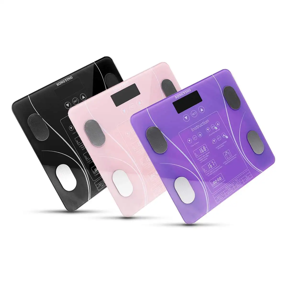 

Body Fat Scale Weight Scales bluetooth Electronic Weighing For Body Digital Weight Floor Scales Toughened Glass LCD Display