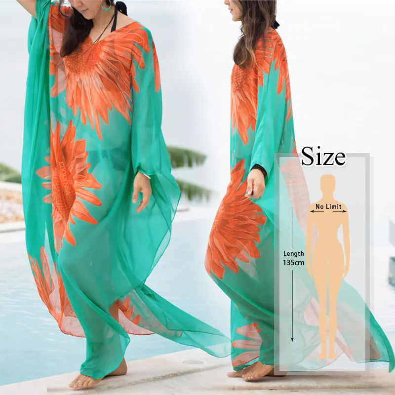 Q679-906 Костюм, накидка, Восточный халат, Пляжное шифоновое платье Cover up парео de Playa Mujer пляжная одежда больших размеров Бикини Cover up халат саронг пляжная туника# Q906 - Цвет: Q679-906