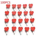 100 шт10 шт мини сердце любовь деревянная одежда фото бумага Peg Pin прищепка ремесло открытка зажимы для дома свадебное украшение