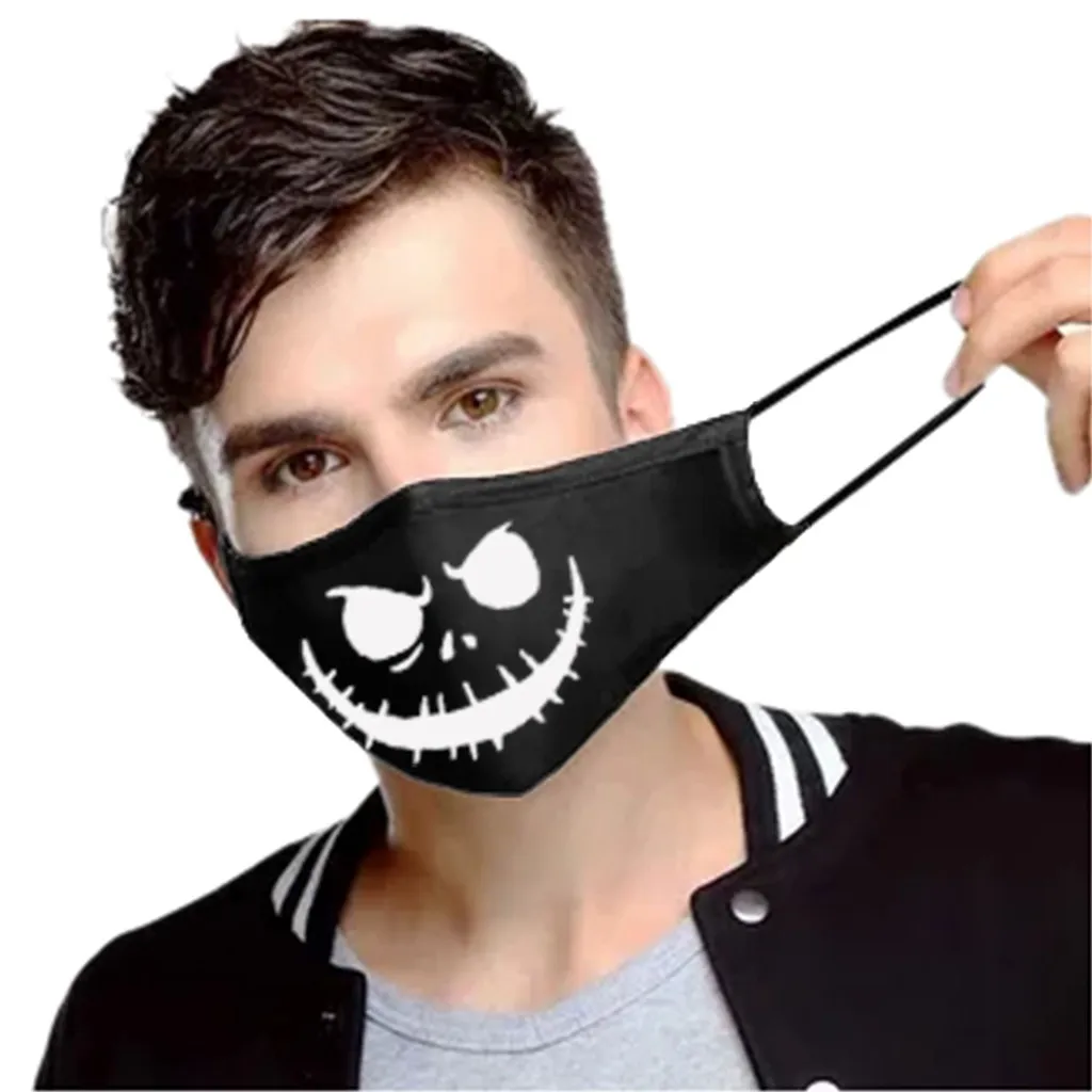 

1PC Adults Halloween Funny Expression Prints Filter Can Be Placed mascarilla reutilizable