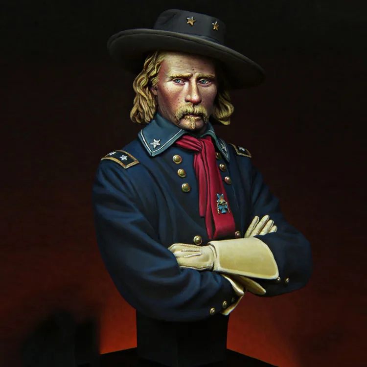 1/12 масштаб Джордж Кастер Не окрашенный смола бюст строительный комплект|Наборы