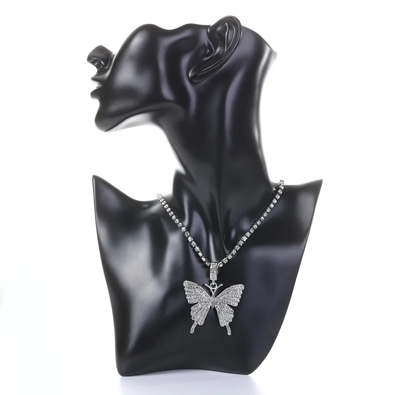 

Butterfly Animal Pendant Necklace Iced Out Zircon Tennis Chain Hip Hop Trendy Men&Women High Quality Casual Gift Jewelry