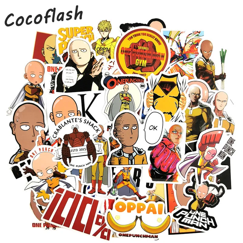 50 шт./упак. Аниме ONE PUNCH-MAN водостойкие наклейки для стены ноутбука багаж скейтборд телефонные игрушки наклейки