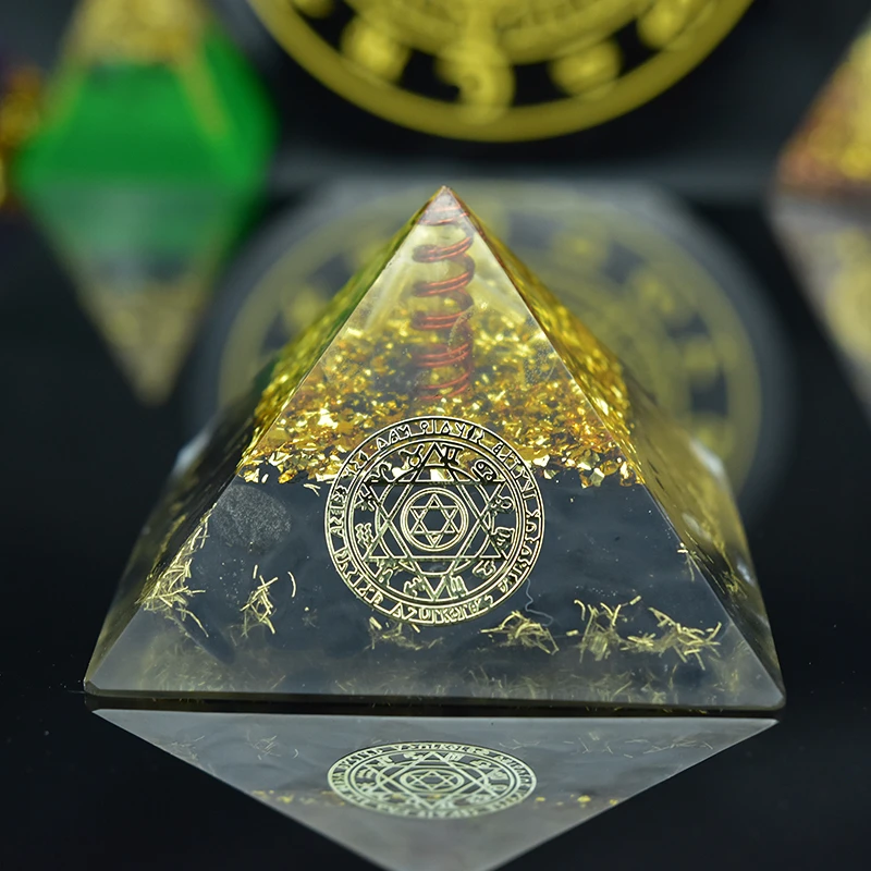 New Natural Crystal Point Orgonite Reiki Tourmaline Orgone Pyramid Energy Generator Meditation Yoga  Balancing Positive Energy