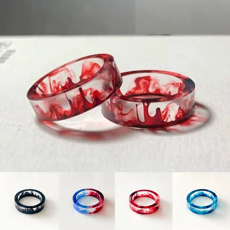 

Fashion Creative Vintage Ink Original Ice and Flame Novelty Exquisite Charm Ring Finger Decor Classic Engagement Ink Resin Ring