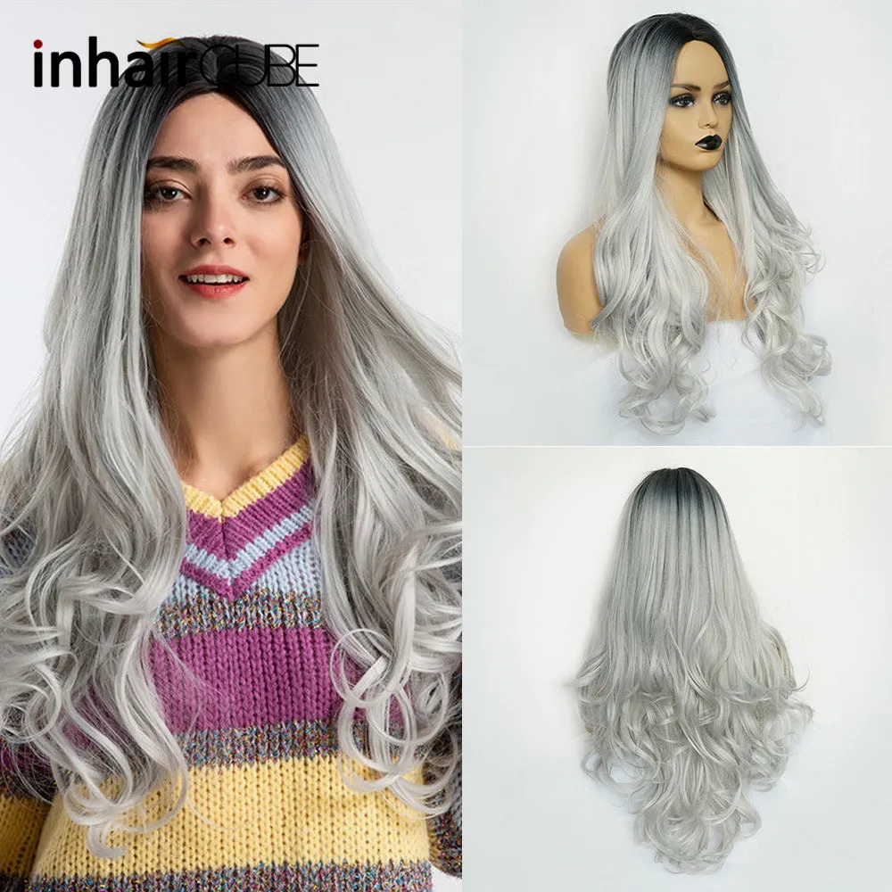 INHAIR CUBE 26 дюймов Женские синтетические парики объемная волна длинные волосы