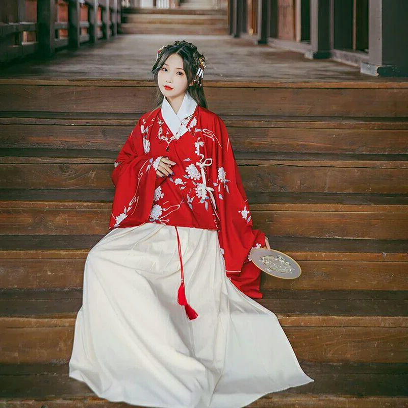 Восточная Женская традиционная юбка с принтом hanfu Повседневная Одежда для танцев