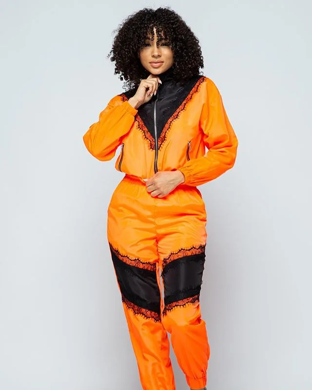 Простой Однотонная одежда на молнии с длинными рукавами топ и штаны Комплект из 2