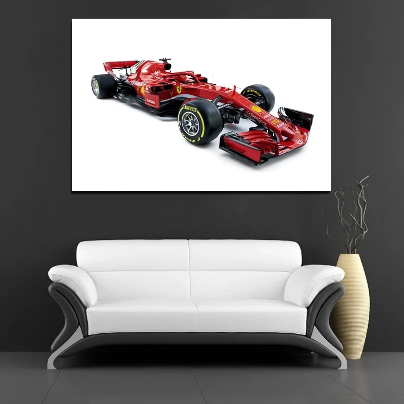 

Racr Vehicle Ferraris SF71H Formula F1 Sport Car Posters Wall Decor Art Canvas Print With DIY Framed Painting Room Decoration