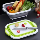 Многофункциональная удобная пластиковая разделочная доска для слива овощей