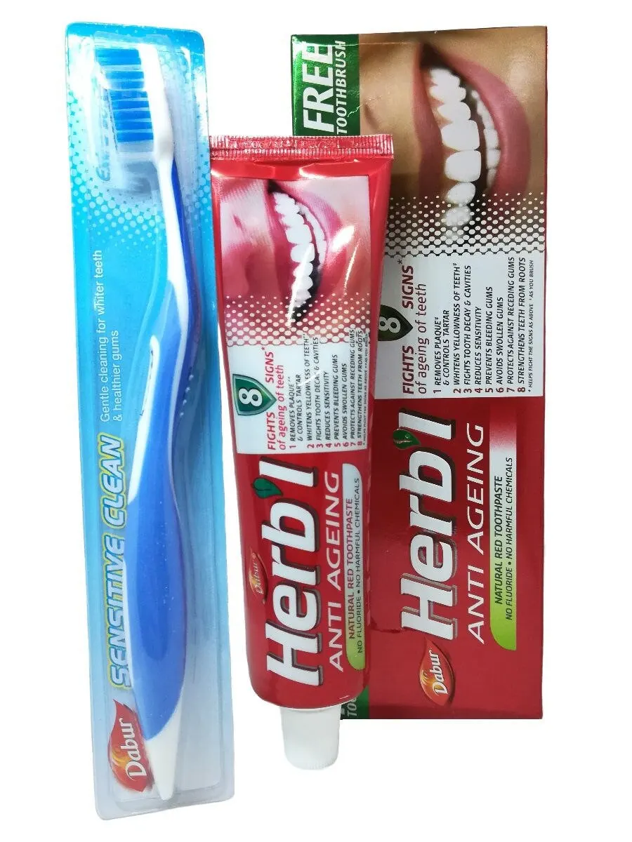 Dabur / Зубная паста &quotАнтивозрастная+зубная щетка&quot (для борьбы с возрастными