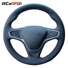 Кожаный чехол WCaRFun для Chevrolet Malibu XL чехол рулевого колеса автомобиля 2016 2017 Equinox 2017 2018 Buick Velite 5, черный