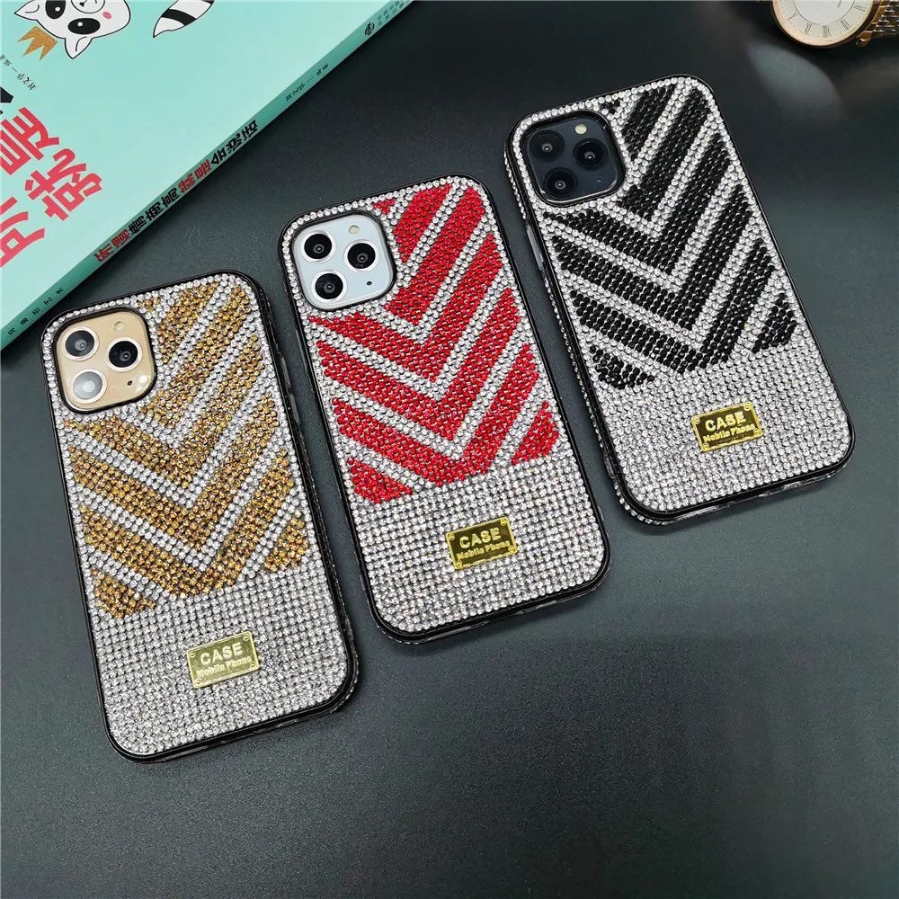 Роскошный блестящий треугольный чехол со стразами для iPhone 12 PRO 6S 7 8 Plus X XR XS MAX 11 Pro Max