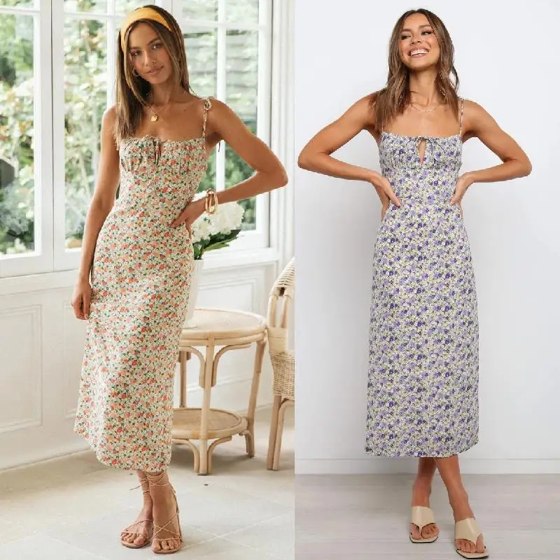 

New spring and summer sexy women's sling digital printing dress womenNew spring and summer sexy women's sling print dress