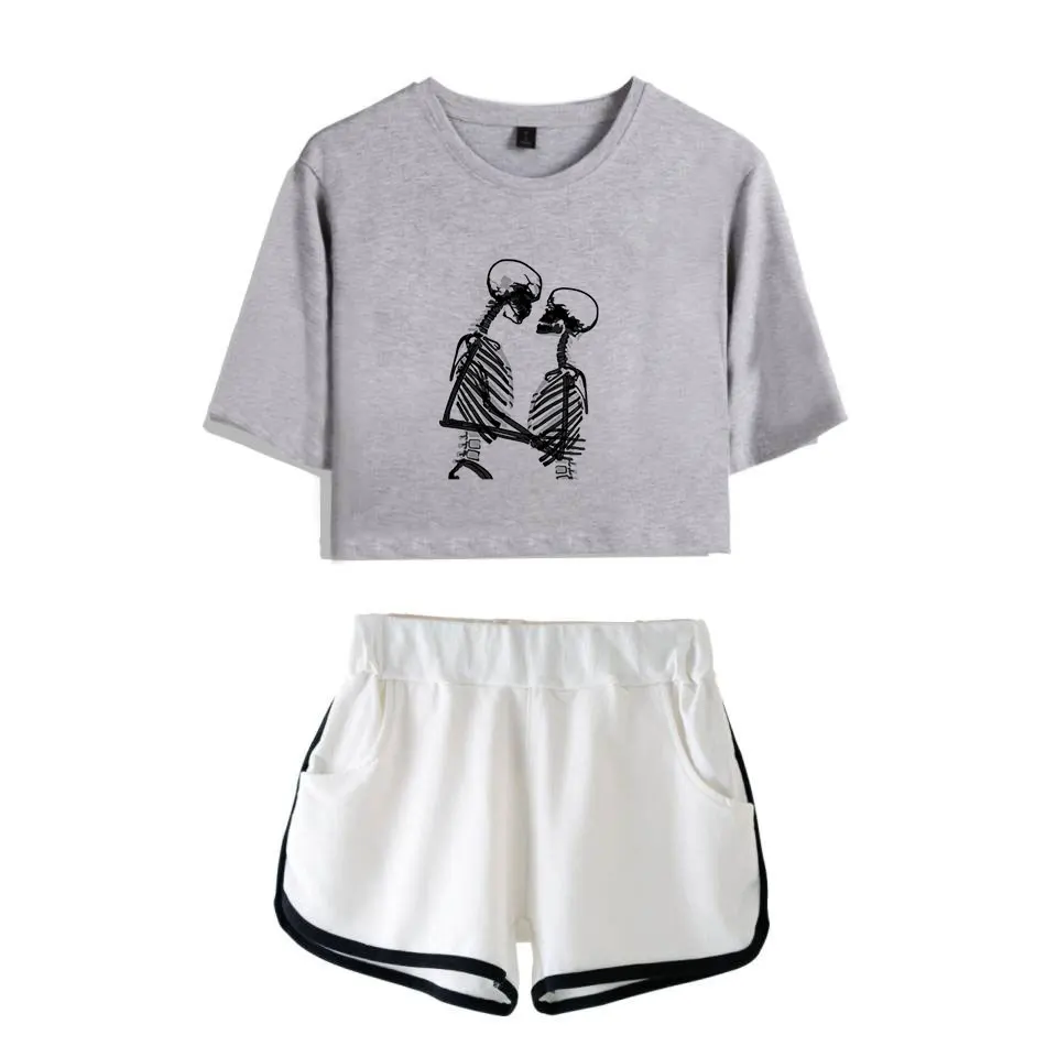 

Nessa Barrett Pain Print Summer Kpop Women Two Piece Set Shorts And T-shirt Clothes 2021 Hot Sale Harajuku Oversize XXL