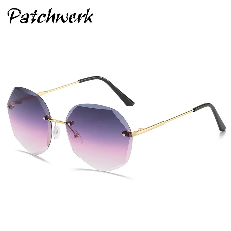 

2224 Classic polygonal trimmed Sunglasses Women's frameless sunglasses