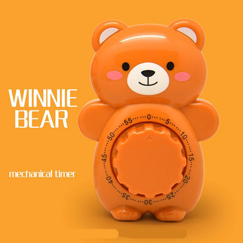 

Милая мультяшная Медведица, таймер для кухни, 60 минут, часы, Громкий будильник, ручной механический таймер для обучения