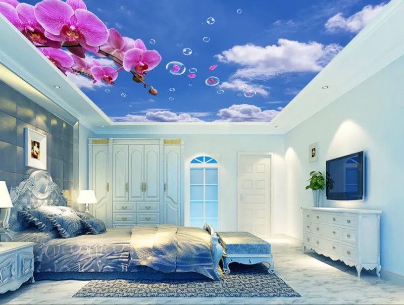Потолочная декоративная роспись стен для гостиной спальни Фэнтези Орхидея