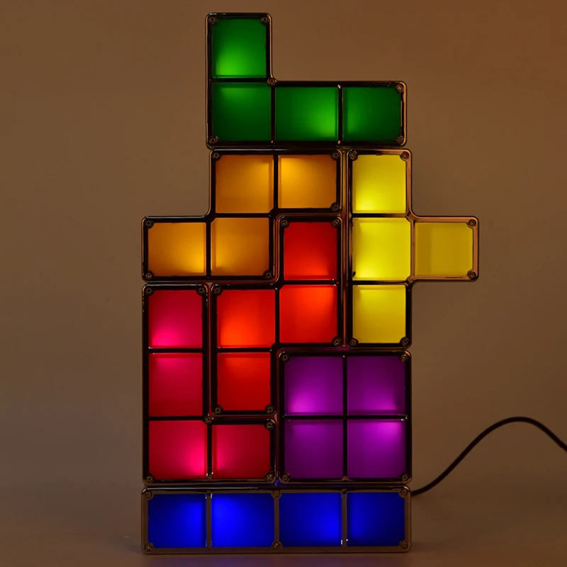 

DIY Tetris Night Light Colorful Stackable Tangram Puzzles 7 Pieces