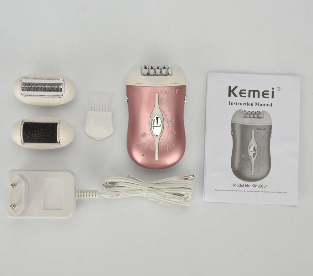 Kemei 3 в 1 эпилятор для женщин лица Электрический эпилятор для тела лицо область подмышек бикини удаление волос прецизионный клипер мини D42