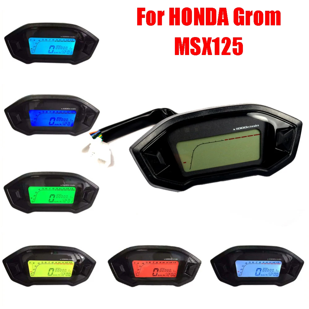 

ЖК-дисплей цифровой одометр мотоцикл спидометр тахометр Инструмент датчик уровня топлива приборная панель метр для Honda Grom 125 MSX125 MSX 125