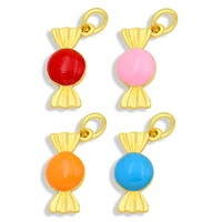 ocesrio fashion gold plated copper sweets mini sweets cute necklace charms earring pendants for jewelry making supplies chma089