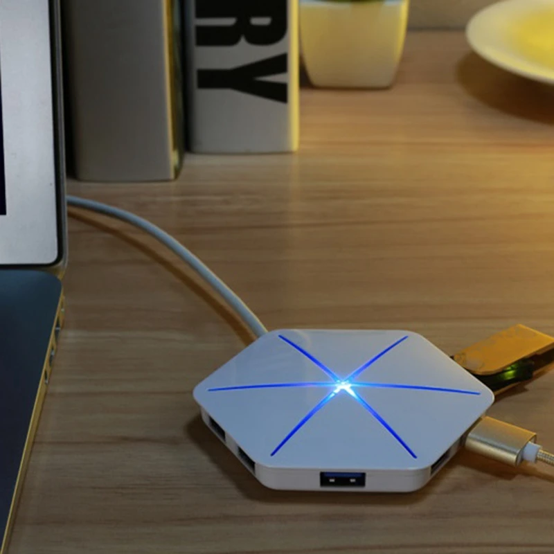 

ICE COOREL U8 USB Hub 6 Ports USB2.0 Hub with OTG Function Cable Splitter Hub 0.7M for Multi-Device Desktop Laptop White