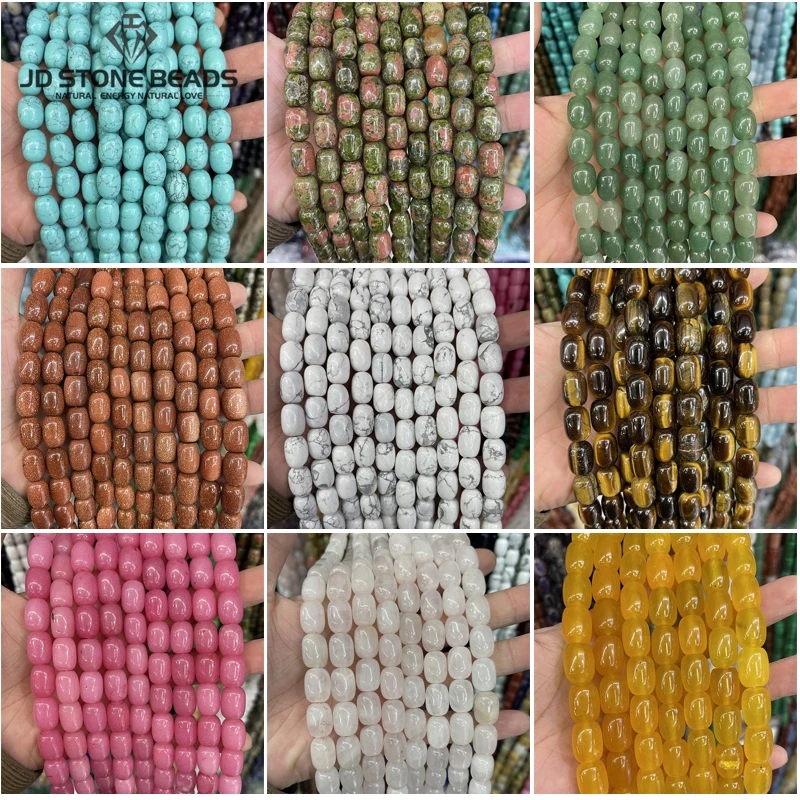 

Аксессуары для браслетов ручной работы JD, разноцветные Агатовые Бусины в форме бочонка