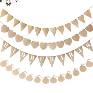 13 шт.компл. джутовая фотография баннер подвеска звезды сердце Шахта ИД мубара баннер гирлянда на день рождения Свадебная вечеринка Декор