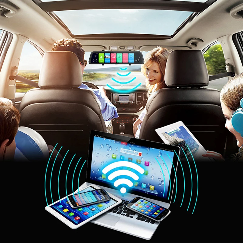 OLPKY 12 дюймов Автомобильный видеорегистратор зеркало заднего вида 4G Android 8 1 GPS