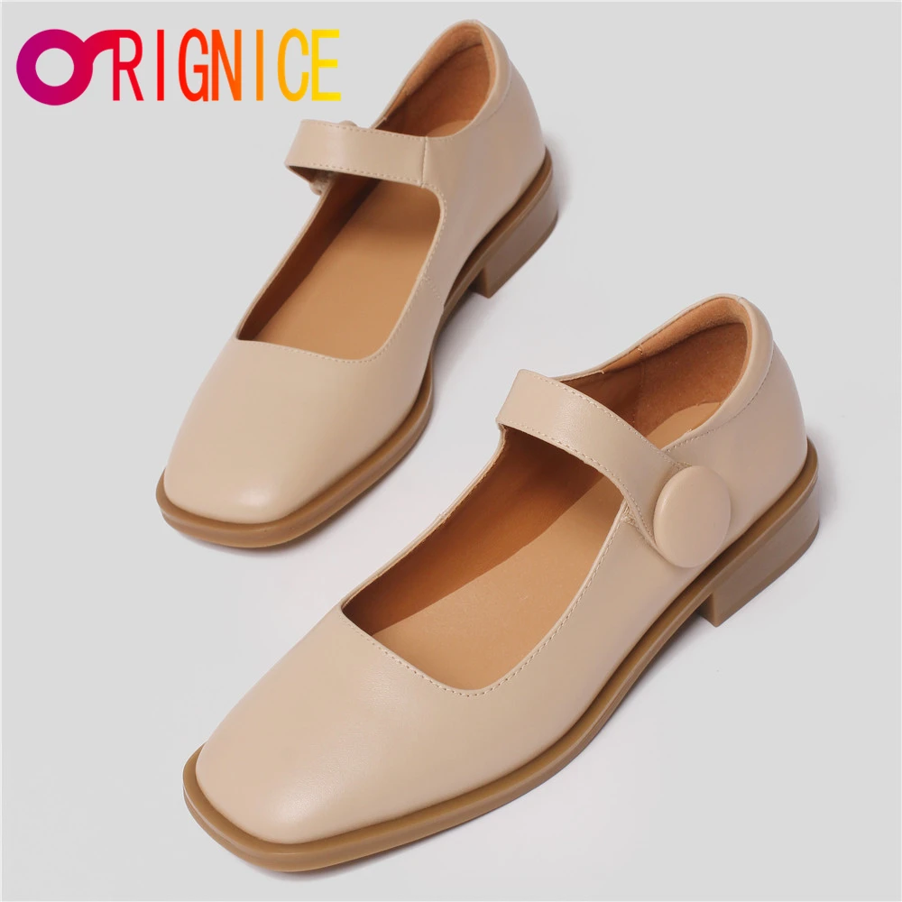 

Туфли-лодочки Orignice женские на низком толстом каблуке, дышащие повседневные, мягкие удобные, для работы, корейский стиль, весна-лето 2021