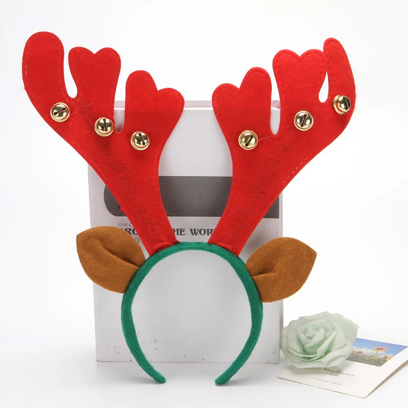 Рождественская повязка на голову три вида ушных колокольчиков рога