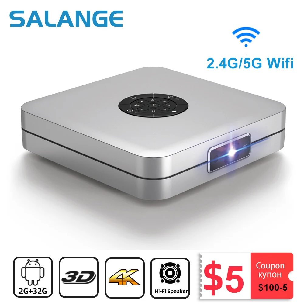 Salange K1 DLP проектор 4K 3D Поддержка Android Мини светодиодный Wifi видео домашний