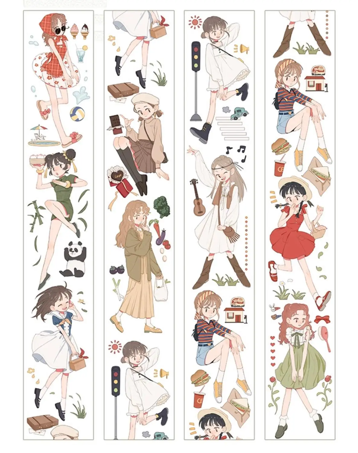 

Маскировочная лента Lovely Girl Washi для пунктовых ежедневников, клейкая лента, сделай сам, скрапбукинг наклейки из бумаги васи