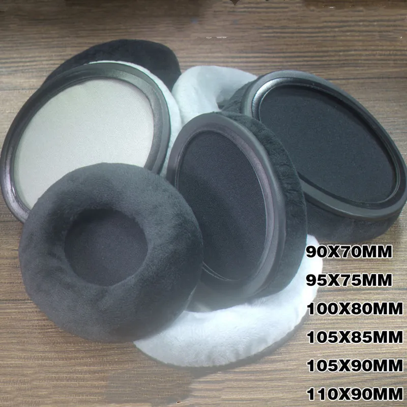 Almohadillas de terciopelo negro y gris para auriculares AKG, almohadillas de repuesto para los oídos de 90x70, 95x75, 100x80, 105x85, 110x90mm, para Sony