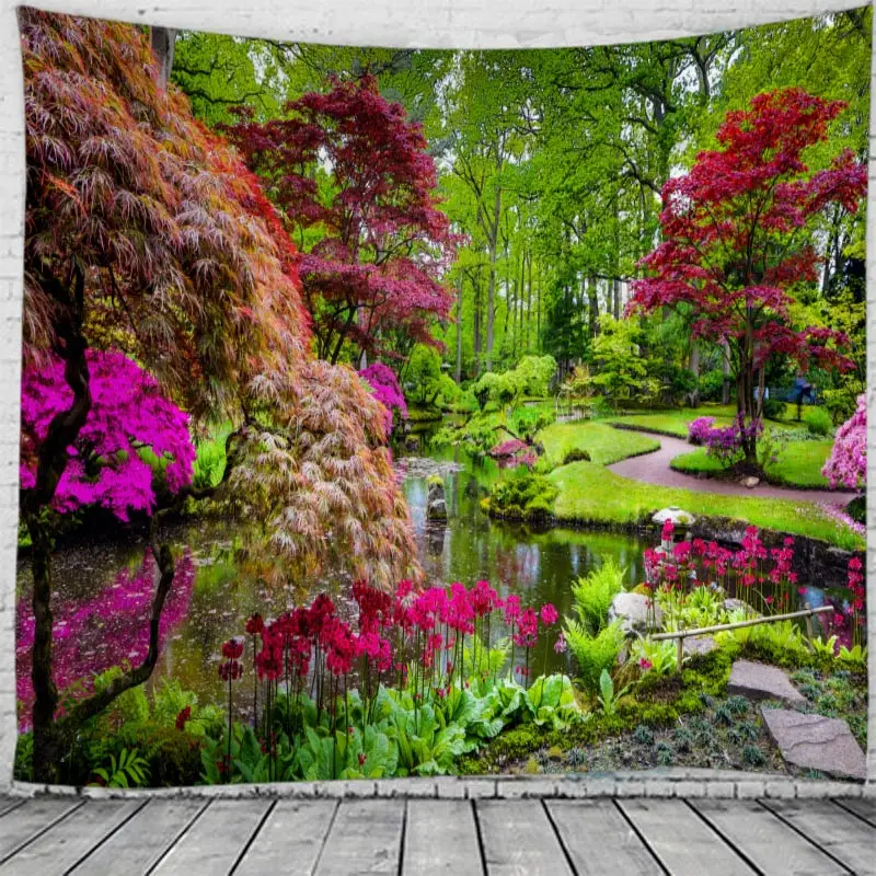 

Natural Landscape The Primeval Forest Woods Towering Teees Tapestry Wall Hanging Bed Spread Beach Towel Table Cloth Yoga Mat