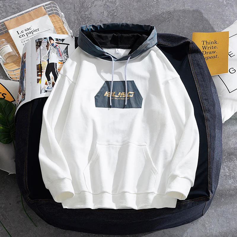 

Hihoodie New Spring Autumn Men's Hoodie Sweatshirt Round Neck Pullover Hoodie Youth Student Top Hoodie Man