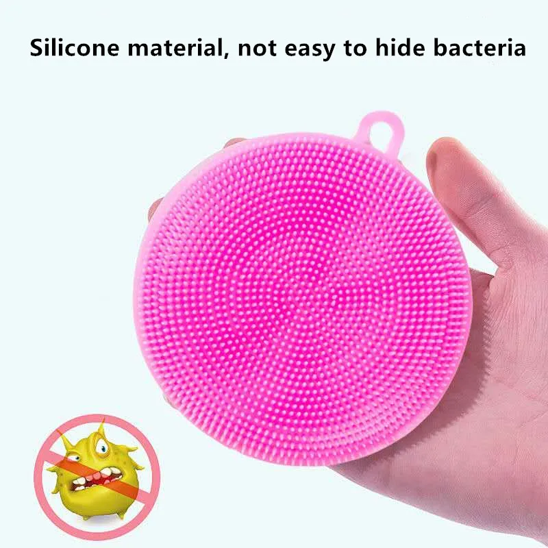 

Kitchen Cleaning Silicone Dishcloth Brush Dishwash Kitchenware Multi-functional Kitchen Cleaning Tools Random Color